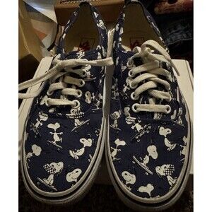 EUC Vans Off The Wall Shoes Snoopy Charlie Brown  Canvas Laces M9 W10.5